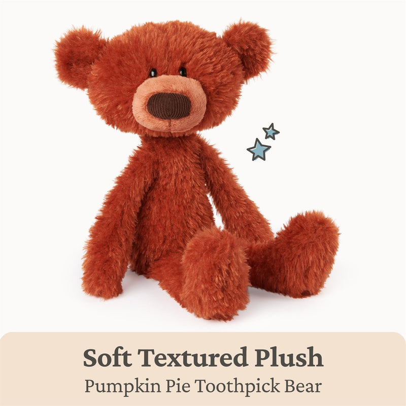 GUND Pumpkin Pie Toothpick Bear showing its soft textured plush and corduroy nose