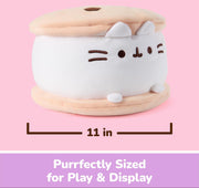 Eleven-inch Pusheen Cookie Ice Cream Sandwich Squisheen size graphic for play and display