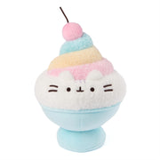 Pusheen Shaved Ice six-inch plush in a blue dessert cup with rainbow swirl and pink cherry