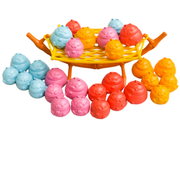 Multicolored plastici hamsters balancing on hammock.