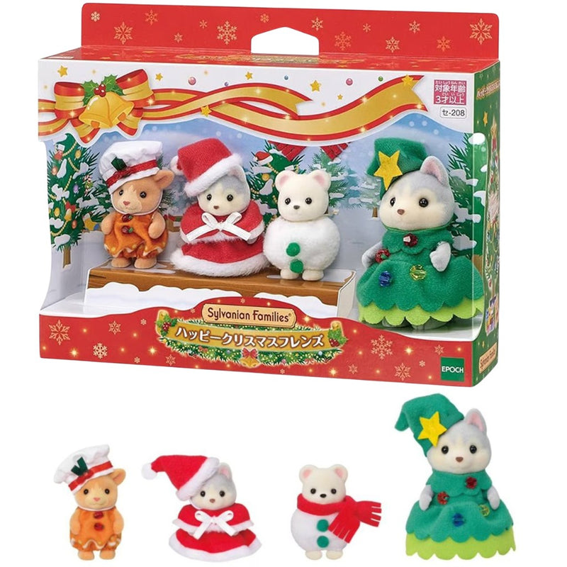 Calico Critters Christmas set in packaging with festive design.