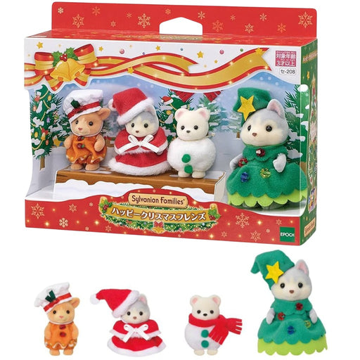 Calico Critters Christmas set in packaging with festive design.