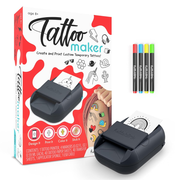 Hello Blink Tattoo Maker kit with packaging and markers on a white background