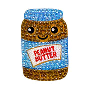 StickerBeans Gems peanut butter jar sticker with rhinestone gems and smiley face