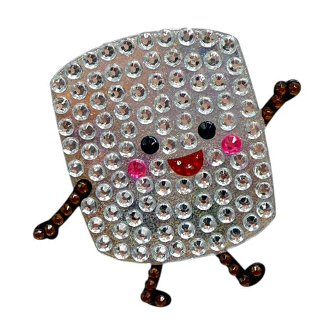 StickerBeans Gems crystal rhinestone sticker with cute character face and brown arms legs