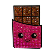 StickerBeans Gems chocolate bar sticker with pink wrapper and cute face