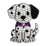 StickerBeans Gems decorative sticker featuring white dalmatian puppy with rhinestone embellishments and purple collar