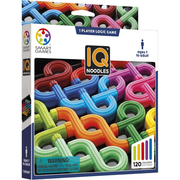 IQ Noodles packaging by Smart Games with colorful links and game details.