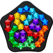 Colorful star-shaped puzzle on a black base