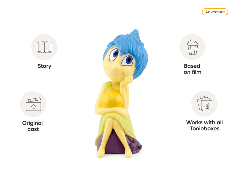Tonie Disney Inside Out Joy figurine with blue hair yellow dress sitting pose