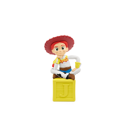 Tonie Disney Toy Story Jessie figurine sitting on yellow block with letter J