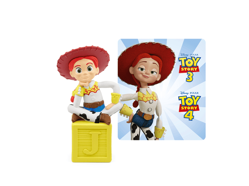 Tonie Disney Toy Story 3 Jessie figure with cowboy hat on yellow block