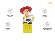 Tonie Disney Toy Story Jessie figure on yellow base with feature callouts