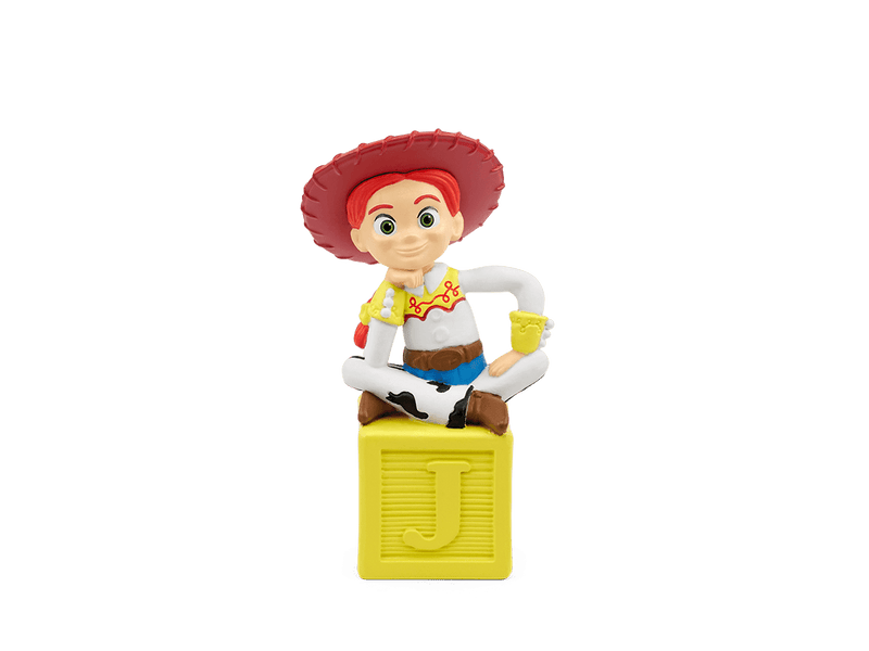Tonie Disney Toy Story Jessie figure sitting on yellow audio cube with cowgirl hat