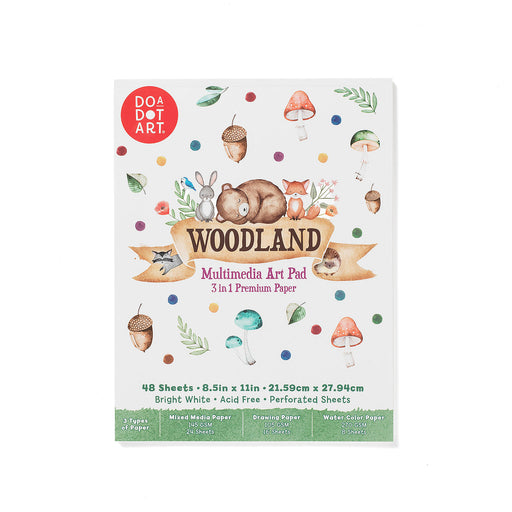 Do A Dot Art Woodland Multimedia Art Pad with 48 sheets featuring woodland animals and nature illustrations