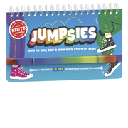Klutz Jumpsies product packaging with colorful text and illustrations on a blue background