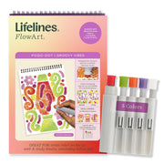 Lifelines FlowArt Pogo-Dot Groovy Vibes art meditation kit with sketchbook and 5 color markers