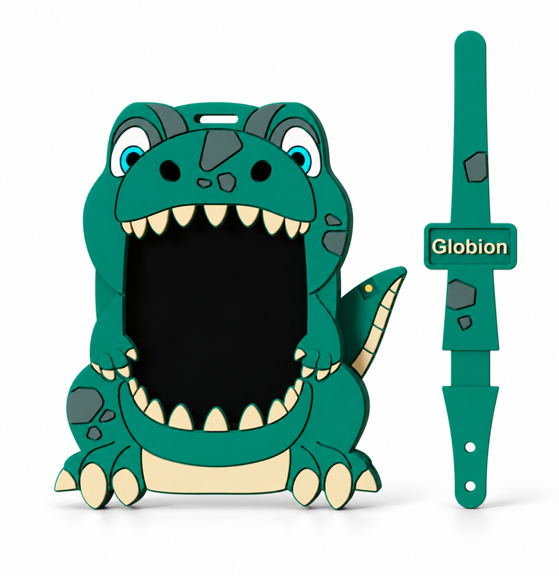 Dinosaur Doodle Pad by Globion with stylus on a white background