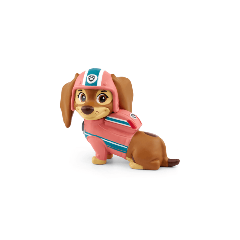 Tonie figure of Liberty from Paw Patrol in pink uniform on white background