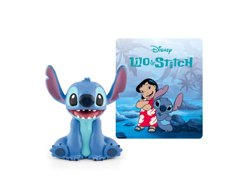 Blue Stitch Tonie figure with Disney Lilo & Stitch cover art on white background