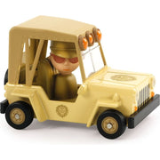 DJECO Crazy Cars Lion Safari toy vehicle with driver figure on white background