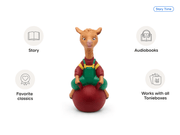 Llama Llama Tonie figure with llama character sitting on red ball with feature icons