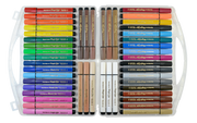Magic Stix markers 48-pack set in clear storage case with multiple colors