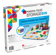 Magna-Tiles Storage Bin product packaging showing colorful magnetic tiles and play mat