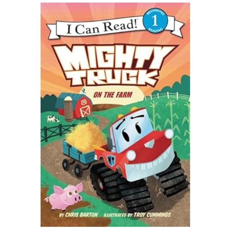 Mighty Truck On the Farm I Can Read Level 1 book cover with cartoon truck character.