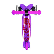 Purple and pink Mini Glow Plus LED Scooter with a lighted base on a white background