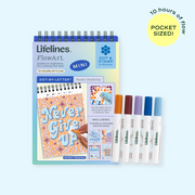 Lifelines FlowArt Mini dot-by-letter guided art meditation kit with markers and scenes