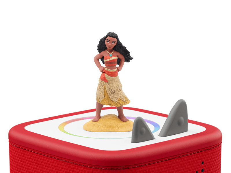 Disney Moana Tonie figure on red Toniebox speaker with white background