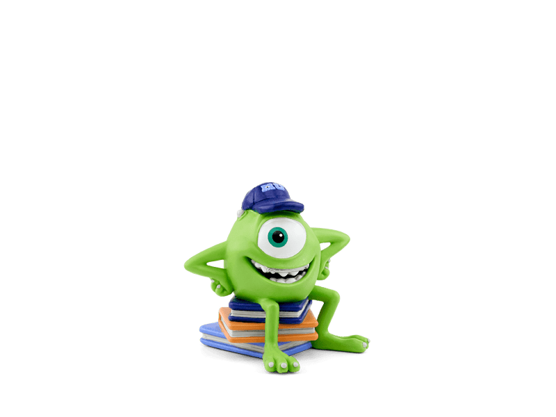 Green one-eyed Mike Wazowski Tonie figure wearing blue cap and striped shirt