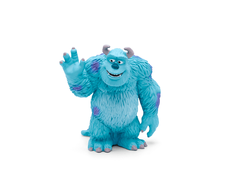 Blue furry Sulley character Tonie figure from Disney Monsters Inc on plain background
