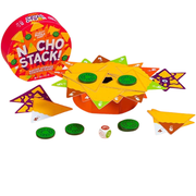 Nacho Stack game set with colorful packaging on a white background.