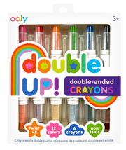 OOLY Double Up double-ended twist-up crayons set with 6 crayons and 12 colors