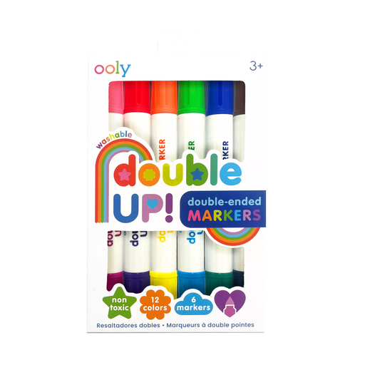 OOLY Double Up washable double-ended markers set with 12 colors and 6 markers