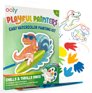 OOLY Playful Painters Chills & Thrills Dinos watercolor kit with cards, palette, and brush