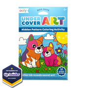 OOLY Under Cover Art Dog Days hidden pattern coloring activity book with award badge
