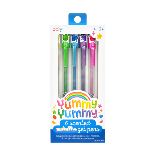 OOLY Yummy Yummy scented metallic gel pens set of 6 in colorful packaging