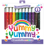 OOLY Yummy Yummy fruit scented 12 washable markers set with point tip on white background