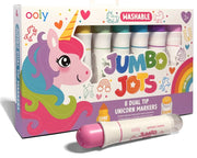 Ooly Jumbo Jots Unicorn Markers set in its retail packaging, with one pink marker shown in front of the box on a white background.