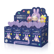 Momiji Out of this World blind box display with space-themed message dolls