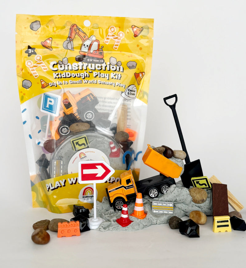EarthGrown KidDoughs Construction sensory play kit with dough and building accessories