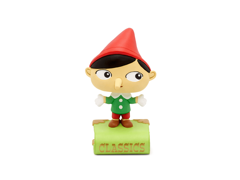 Tonies Pinocchio figure with red hat and green shirt on classics base