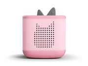 Pink TonieBox 2 audio player with gray ear-like protrusions and speaker grille