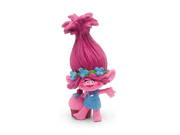 Pink Poppy Troll Tonie figurine with tall pink hair and blue flowers standing on base