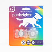 PupBrightz LED collar attachment package with two paw and bone shaped lights