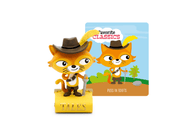Tonies Puss in Boots figurine with card showing orange cat character in cowboy hat