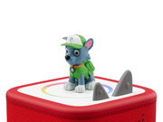 Rocky Paw Patrol Tonie figure on red Toniebox with gray mountain accessories